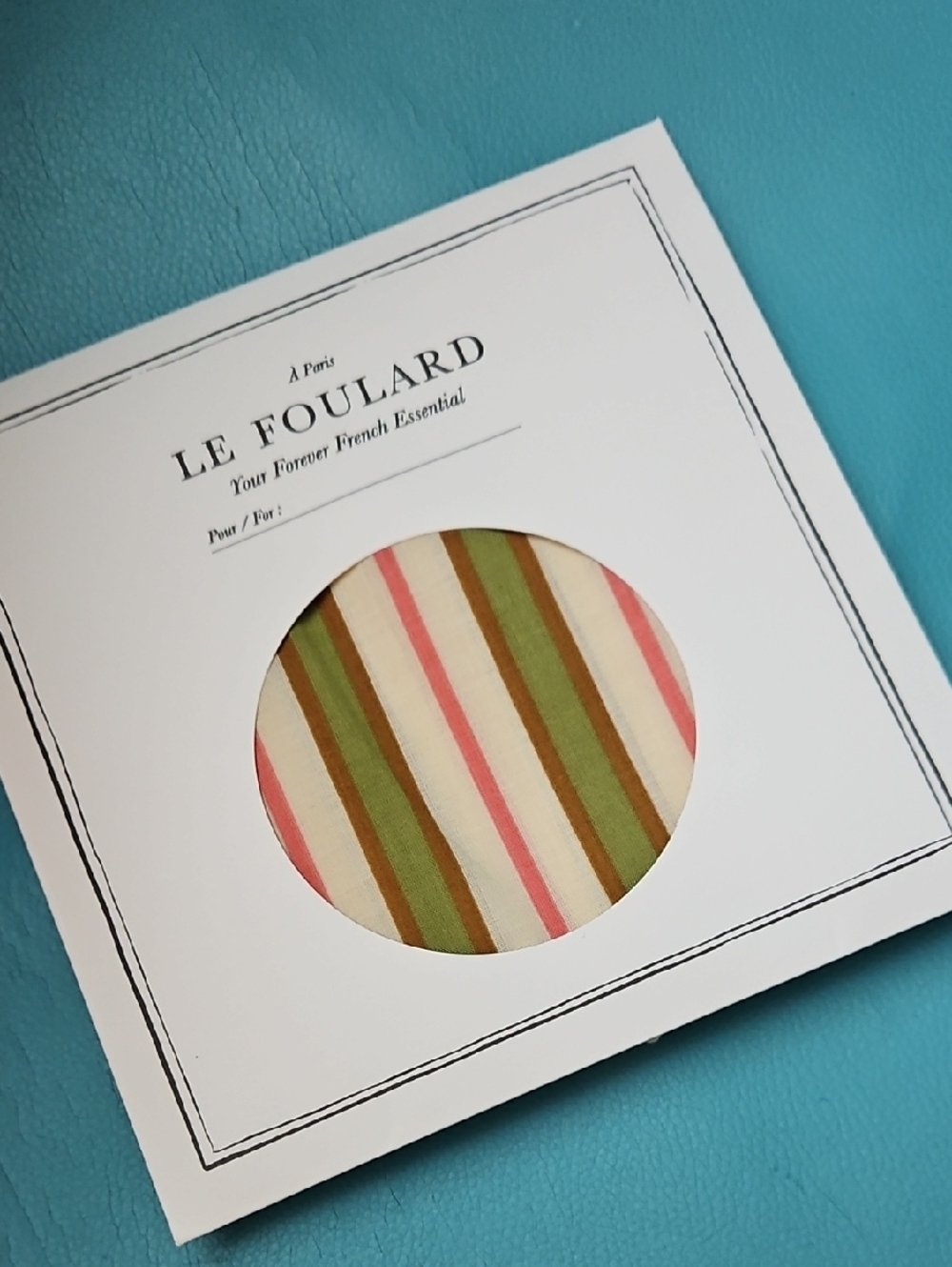 Le Foulard Striped Scarf in Pink, Green, Brown, Cream